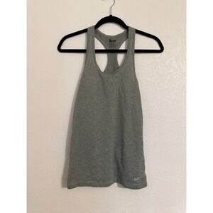 Nike Dri Fit Racerback Tank Top Womens XS Grey Athletic Workout Gym‎